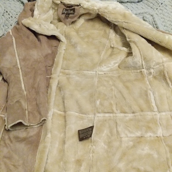 Suede and faux fur winter coat - Picture 2 of 5